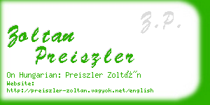 zoltan preiszler business card